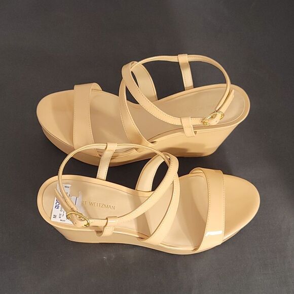 BRAND NEW STUART WEITZMAN WOMEN'S NATURAL AVE 75 WEDGE SANDAL - Picture 6 of 16